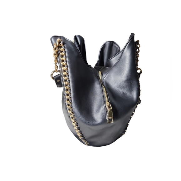 Bebe shoulder bag black with gold trim EUC - Picture 2 of 12